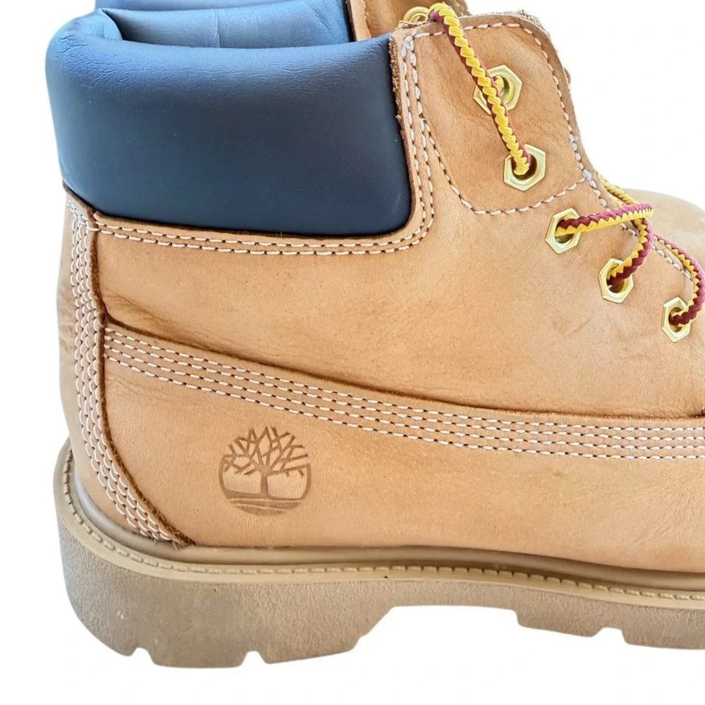 Timberland Boots Kids Waterproof Leather Brown Size 2.5 Lace-Up